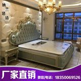 欧式床实木雕花床奢华真皮双人床1.8米美式公主床新古典卧室婚床