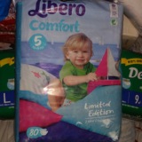 包装破损 丽贝乐Libero婴儿纸尿裤尿不湿帆船装5号L80片欧洲原装
