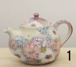 预定限定日本代购濑户烧釉下彩手绘繁花樱花陶瓷茶壶礼物 520毫升