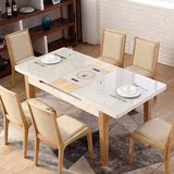 伸缩餐桌实木北欧桌椅组合折叠餐台长方形双控电磁炉餐桌