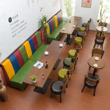 休闲实木咖啡厅桌椅西餐厅卡座沙发茶餐厅甜品奶茶店桌椅组合批发