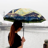 安娜淑复古梵高油画伞超强防晒遮双层太阳伞防紫外线晴雨伞女折叠