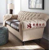特价欧式沙发美式乡村三人沙发新古典皮艺坐垫沙发法式真皮沙发