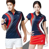 2016韩国羽毛球服情侣套装男女款短袖 乒乓球服T恤短裙速干透气