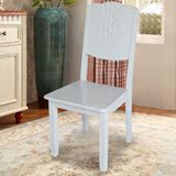 白色桦木餐椅烤漆简约现代实木宜家镂空酒店椅子小户型靠背椅