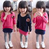 童装2016新款春装女童套装韩版儿童卫衣打底裤休闲运动两件套潮