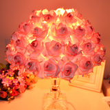 新款婚庆水晶台灯卧室床头灯创意欧式玫瑰花结婚礼物礼品装饰台灯