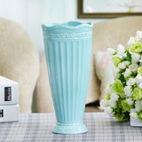 创意家居饰品地中海陶瓷花瓶简约现代欧式餐桌摆件白色仿真花艺