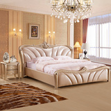 欧式床真皮双人床主卧室全实木橡木雕花北欧宜家欧式太子软体床