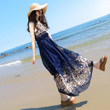 【天天特价】夏季海边度假沙滩裙胖MM雪纺连衣裙女加大码碎花长裙