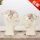 家居创意陶瓷招财象结婚礼物大象大号客厅工艺品摆件一对家装饰品