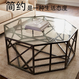 创意圆形面钢化玻璃茶几简约后现代小型户客厅迷你个性时尚泡茶桌
