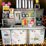奶茶店设备水吧台操作台冰柜 商用冰箱保鲜柜冷藏工作台 可定做