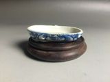 清代早期青花瓷鸟食罐 长9.1 宽6.5 保真包老全品 古玩古董老瓷器