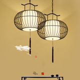 新中式鸟笼吊灯餐厅吧台灯复古美式铁艺吊灯饭店茶楼商铺装饰灯具