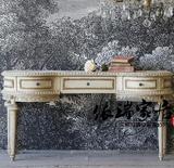 法式美式复古实木家具仿古做旧书桌雕花书桌桌办公桌写字台可定做
