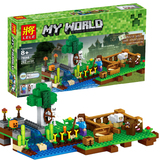 乐高我的世界积木玩具minecraft儿童男孩益智拼装农场初夜山洞