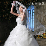 韩式新娘头纱蕾丝花边1.5米2米3米婚礼超长拖尾婚纱礼服长头纱
