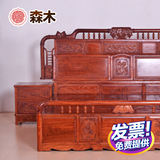 红木实木家具1.8米大床双人床婚床件套现代时尚储物简约欧式特价