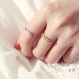 锆石皇冠戒指女s925纯银个性日韩国简约潮人学生欧美创意食指指环