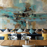 个性抽象艺术墙纸油画酒吧咖啡厅手绘壁纸创意影视背景墙大型壁画