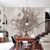 欧式复古世界地图墙纸 客厅电视背景墙壁纸 个性抽象餐厅壁画墙布