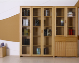 热卖实木书柜 二门加三门组合书柜 简约现代多功能储物书柜