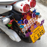 踏板摩托车牌照架个性电动车装饰蝙蝠车牌照框鬼火助力车改装配件