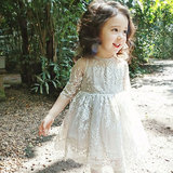 韩国童装2016夏装新款女童蕾丝连衣裙礼服儿童灰色公主裙中袖夏季