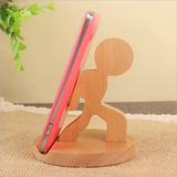 木质创意手机支架  可爱懒人实木平板电脑通用ipad底座托桌面包邮