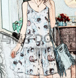 现货 大喜自制蓝水仙原创系列内搭外穿宽松吊带裙连衣裙女夏季