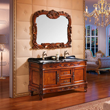 特别定制款式实木欧式浴室柜组合仿古落地镜柜橡木雕花卫浴柜特价