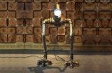 创意铁管LED工业loft复古风咖啡酒吧纯手工水管机器人台灯