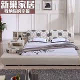 特价简约现代布艺床 1.8米双人布床 榻榻米可拆洗布床 小户型婚床