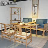 老榆木茶桌椅组合 实木现代中式茶艺桌免漆禅意功夫茶几简约茶桌