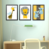 儿童房装饰画婴儿房卧室床头挂画客厅背景墙画卡通动物幼儿园壁画