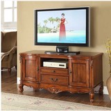 欧式电视柜实木小户型客厅美式电视机柜做旧家具卧室电视柜1.4米