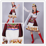 新款藏族舞蹈演出服装水袖女装少数民族水袖西藏服蒙古短表演服饰