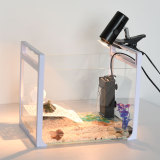 创意玻璃乌龟缸带晒台 小型金鱼缸水族箱 超白玻璃缸 大号乌龟缸