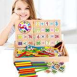 儿童数学算术教具 数数字棒教具 蒙氏算术加减玩具早教益智学习盒