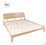 卧室家具北欧日式宜家简约原木1.5 1.8米成人双人床 全实木橡木床