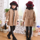 韩版中长款加厚羊羔毛绒儿童女童装冬装大衣毛呢冬季女童秋冬外套