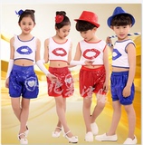 六一新款儿童爵士舞亮片演出服幼儿园舞台男童女童节目组表演服
