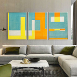 几何色彩抽象装饰画 现代客厅沙发背景墙壁画餐厅卧室挂画三联画