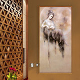 敦煌飞天 中式风格艺术人物装饰画 单幅玄关挂画餐厅茶室壁画竖幅