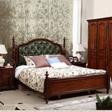 厂家直销美式实木双人床新古典欧式婚床复古乡村1.8米橡木床定制