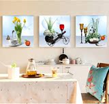 餐厅装饰画现代简约无框画客厅壁画厨房背景墙挂画水果酒杯冰晶画