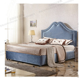 现货特价北欧宜家布艺床 欧式新古典地中海1.8米双人床 实木家具