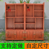 简约现代实木书柜书架组合带门储物柜家用中式老榆木原木置物架子