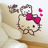 墙贴纸墙纸贴画 Hello Kitty KT凯蒂猫 温馨卧室客厅床头宿舍布置